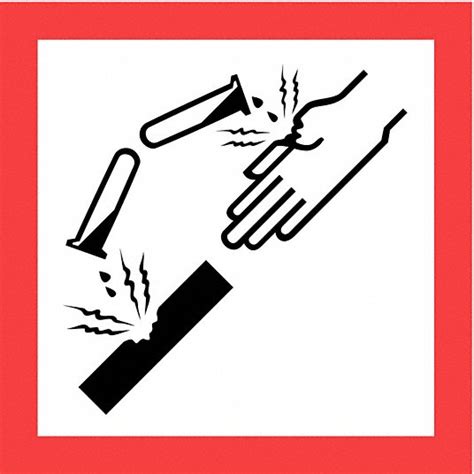 Corrosive Pictogram, 10 3/4 in Ht, Label - 23J591|GHS1269 - Grainger