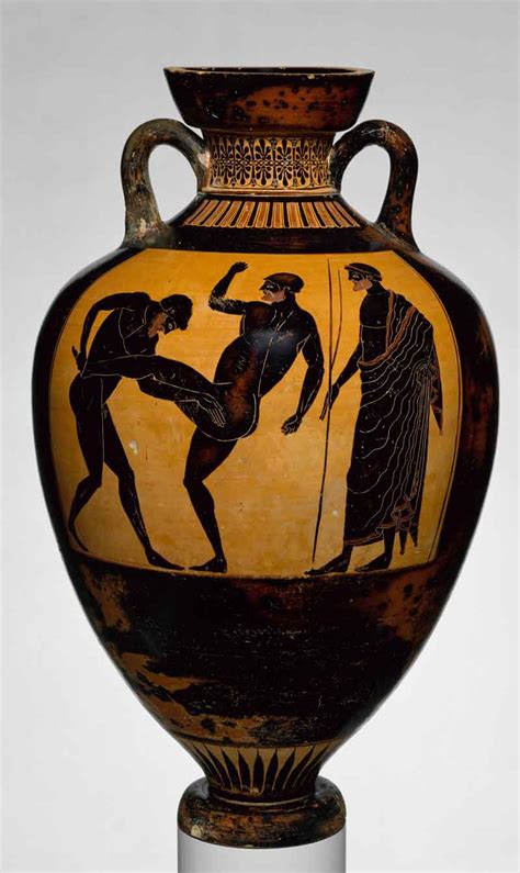 Terracotta Panathenaic Prize Amphora Attributed To The Kleophrades Painter