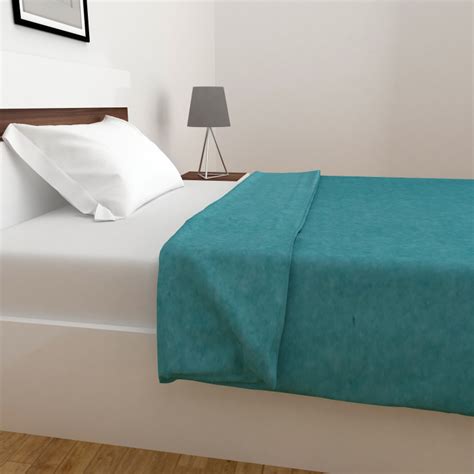 Florence Solid Single Bed Blanket 135 X 200 Cm Blue Polyester