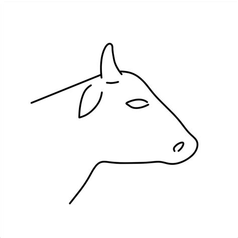 Cow head. Outline cartoon emblem of farm animal. 17073112 Vector Art at ...