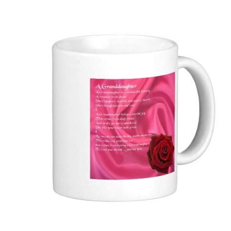 Granddaughter Poem Pink Silk And Rose Coffee Mugs Silk Roses Pink Silk