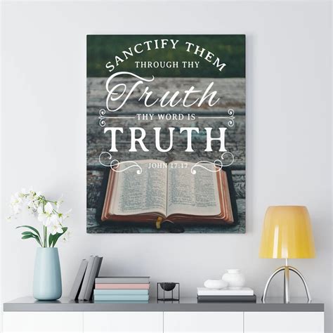 Trinx Scripture Canvas Thy Word Is Truth John 17 17 Christian Wall Art