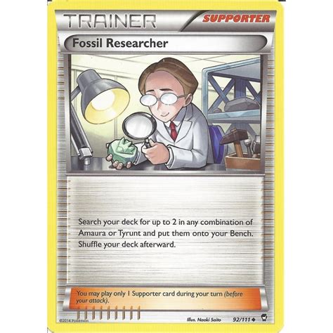 Pokemon Trading Card Game 92 111 Fossil Researcher Uncommon XY 03