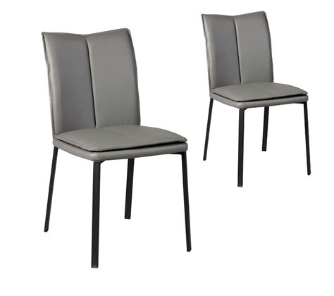 Duo De Chaises Simili Cuir Gris Tucson Chaise But