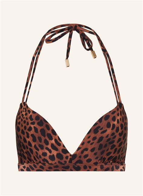 Beachlife B Gel Bikini Top Leopard Lover In Braun Schwarz