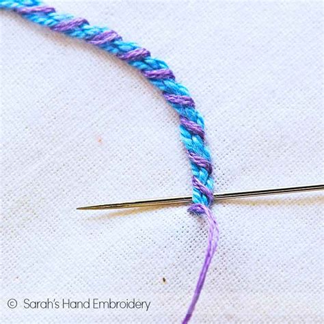 How To Do The Double Whipped Chain Stitch Sarah S Hand Embroidery