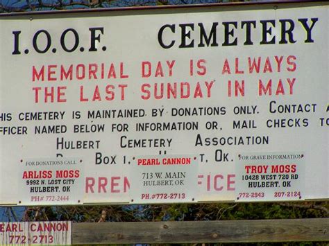 IOOF Cemetery In Hulbert Oklahoma Find A Grave Cemetery