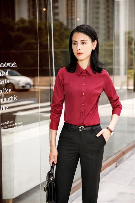 Ladies Blouses Women Business Suits Formal Office Work Wear With Blouses And Pants Sets Female