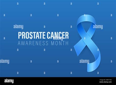 Prostate Cancer Banner Card Placard With Vector D Realistic Blue