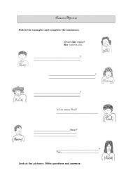 Possessive Adjectives His Her ESL Worksheet By Mlgfc