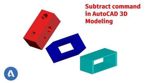 A002subtract Command In Autocad 3d Modeling Youtube