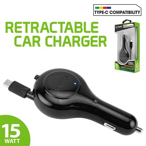 Type-C (USB-C) Compact Retractable car charger for OnePlus 6, 5T, 5, 3T
