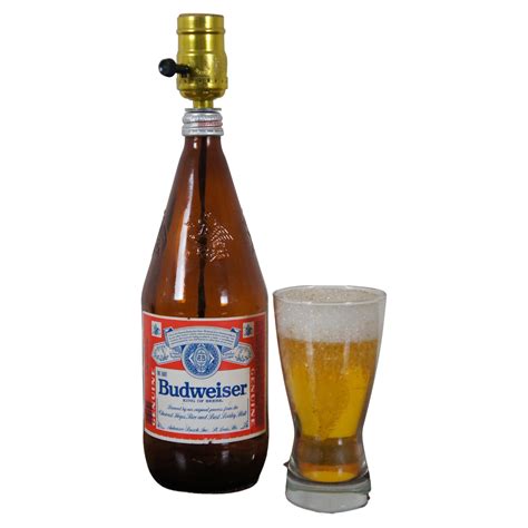 Retro Budweiser Anheuser Busch 32oz Quart Beer Bottle Table Lamp 13
