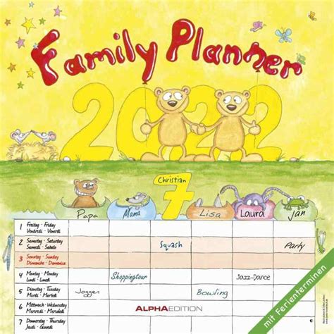 Familienplaner Cartoon Broschuerenkalender X Cm By