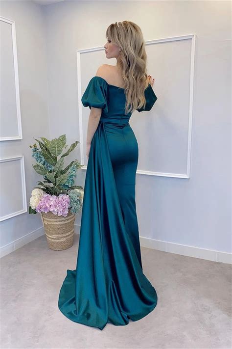 Miabel Peacock Mermaid Off The Shoulder Prom Dress With Split