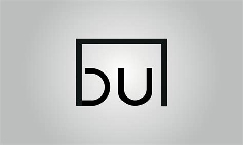 Letter DU logo design. DU logo with square shape in black colors vector ...