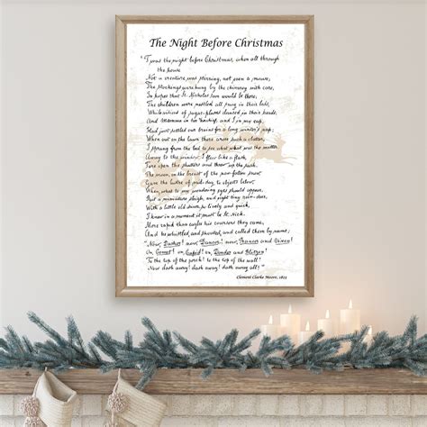 Twas the Night Before Christmas Poem Large Christmas Sign Christmas Eve ...