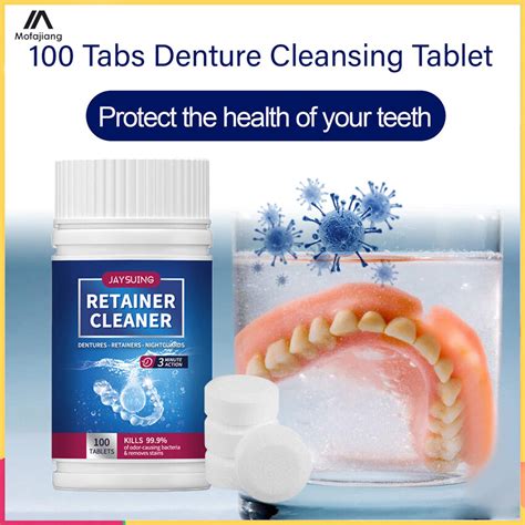 Denture Cleanser 100 Tabs Complete Denture Partial Denture Whitening