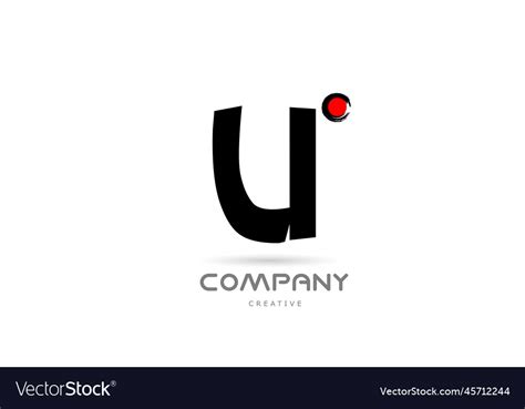 Simple black and white u alphabet letter logo Vector Image