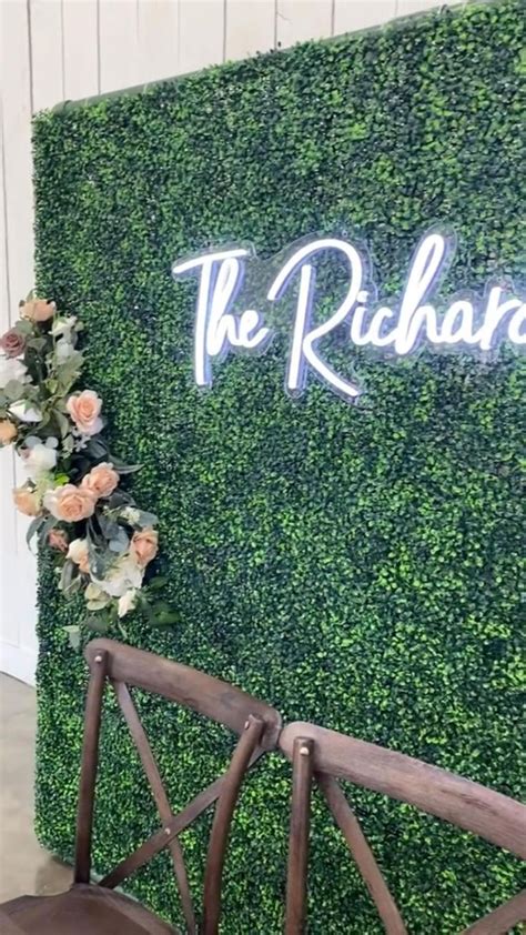 Greenery Wall With Neon Sign For Wedding Day Wedding Door Decorations