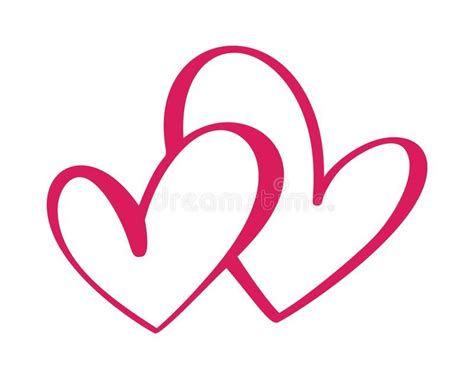 Heart two love sign. Icon on white background. Romantic symbol linked ...