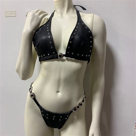 Leather Bikini Etsy