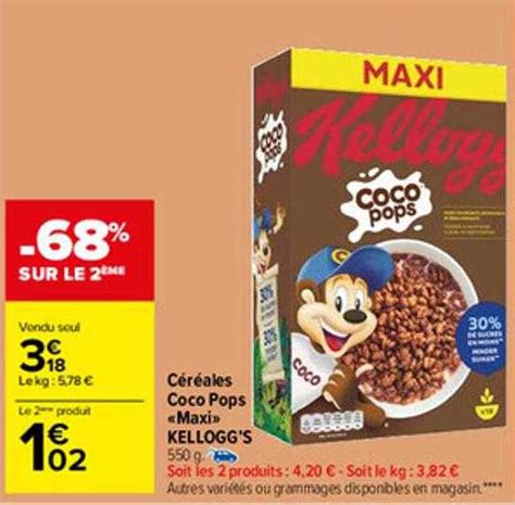 Promo Céréales Coco Pops Maxi Kelloggs Chez Carrefour Market