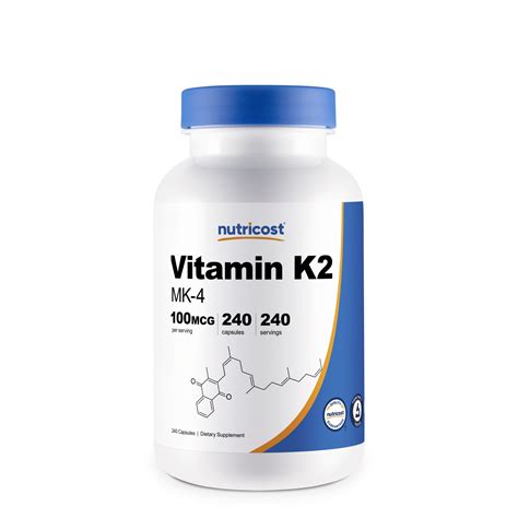 Nutricost Vitamin K2 Mk4 100mcg 240 Caps Glutenfrei Und Non Gmo Ebay