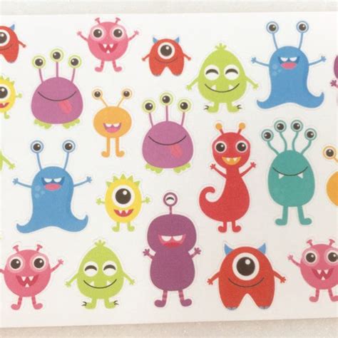 Cute Monster Stickers | Monster stickers, Cute monsters, Etsy