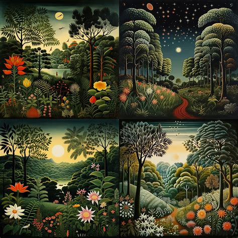 Henri Rousseau AI Art Style - Immersive Jungle Landscapes - Henri Rousseau Stable Diffusion ...