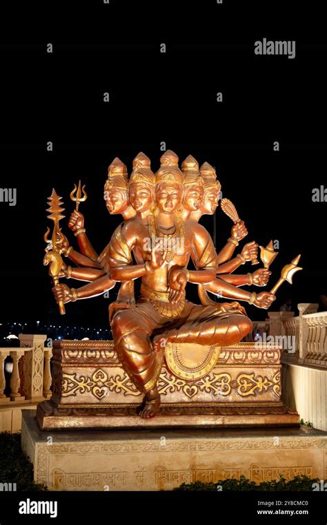 Idol Of Hindu Holy God Lord Shiva At Outdoor From Different Angle Image