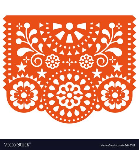 Mexican Fiesta Paper Papel Picado Design Vector Image On Vectorstock Mexican Graphic Design