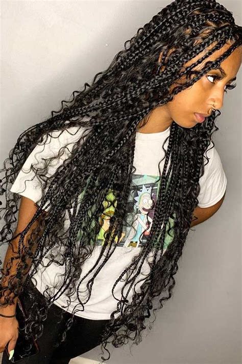 Knotless Jumbo Box Braids With Curls First Of All Box Braids Can