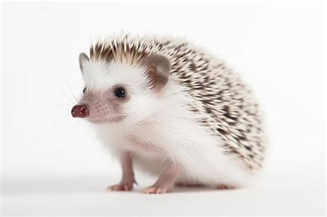 Premium Ai Image A Small Hedgehog Sitting On Top Of A White Surface Generative Ai Image