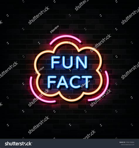 Fun Fact Neon Sign Vector Design Stock Vector Royalty Free 1836109684