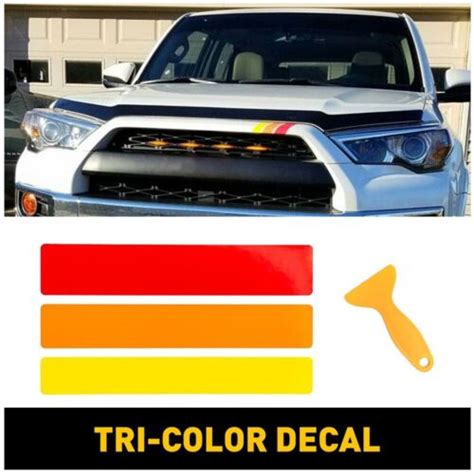 Classic Retro Style Tri Color Stripe Decal Sticker For Toyota Tacoma