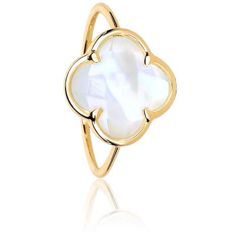 Bague Corset Victoria Nacre Blanche Or Jaune Ocarat