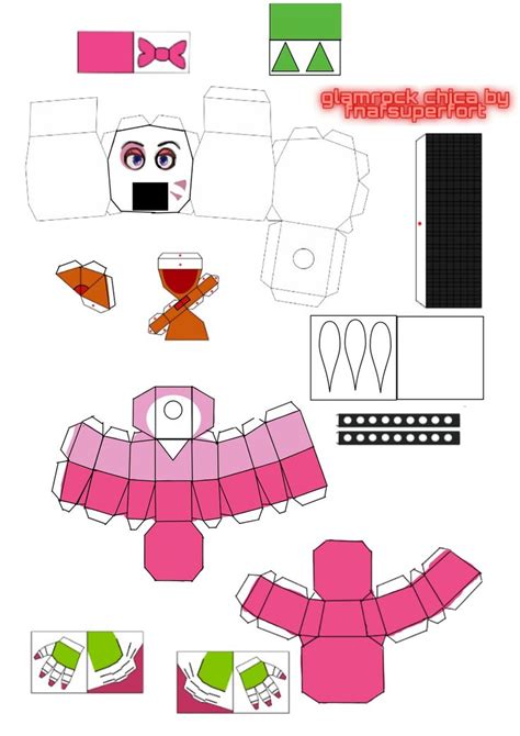 Fnaf Papercraft Glamrock Chica Parte 1 Fnaf Crafts Paper Crafts