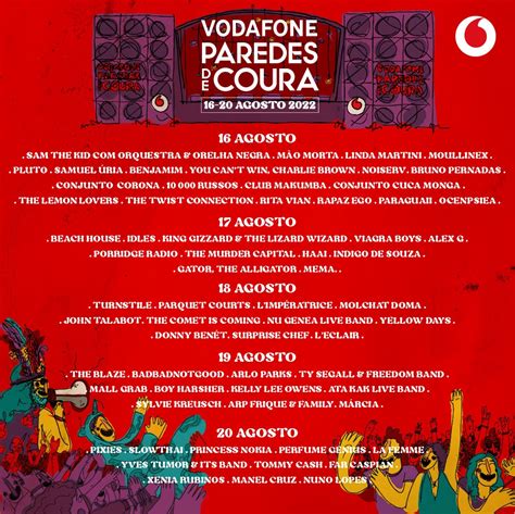 Festival Destacado Del Verano 2022 Vodafone Paredes De Coura