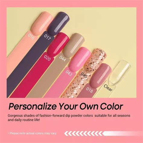 Pcs Dip Powder Nail Kit Starter Nude Pink Glitter Color Meses