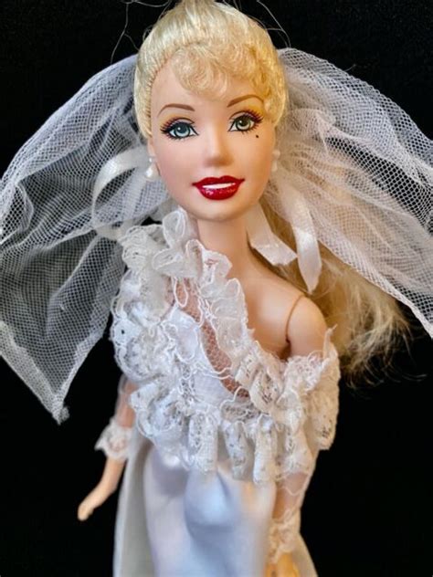 2005 Barbie Doll Bride In Snap White Ruffled And Lace Wedding Dress With Veil Ebay