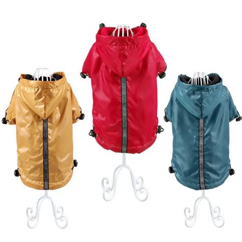 Raincoat for Pets Cat Dog Raincoat Jacket Reflective Fleece Liner Warm ...