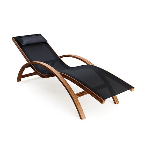 Chaise Longue Sole Noire En Bois Gonser Ch Magasin En Ligne Pour