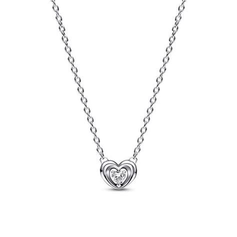 Pandora Sterling Zilveren Hart Ketting Met Cubic Zirconia C