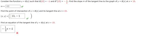 Solved Consider The Function Y B X Such That B 15 −1 And