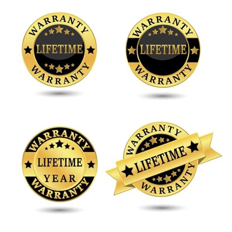 Premium Vector Collection Of Warranty Lifetime Label Badge Gold And Black Style Set Of