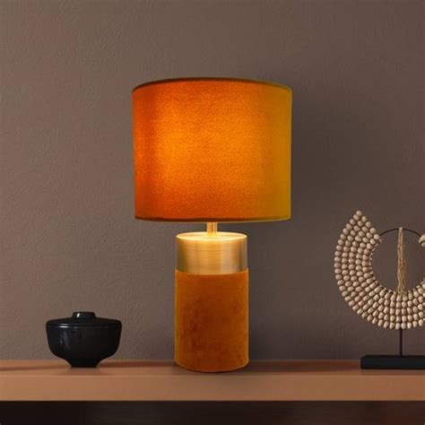 3189514 Table Lamp Fabric Lampshade Orange Uk