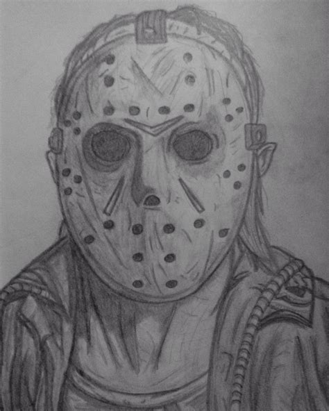 Friday the 13th - Jason Voorhees. | Jason voorhees drawing, Jason ...