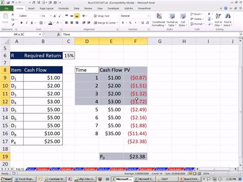 Excel Finance Class 61 Stock Value Based On Present Value Of Future Dividend Cash Flows Youtube