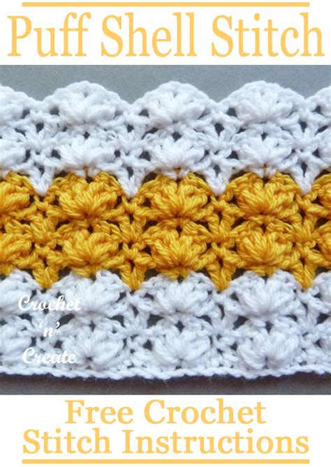 Crochet Puff Shell Stitch Free Written Instructions On Crochet N Create